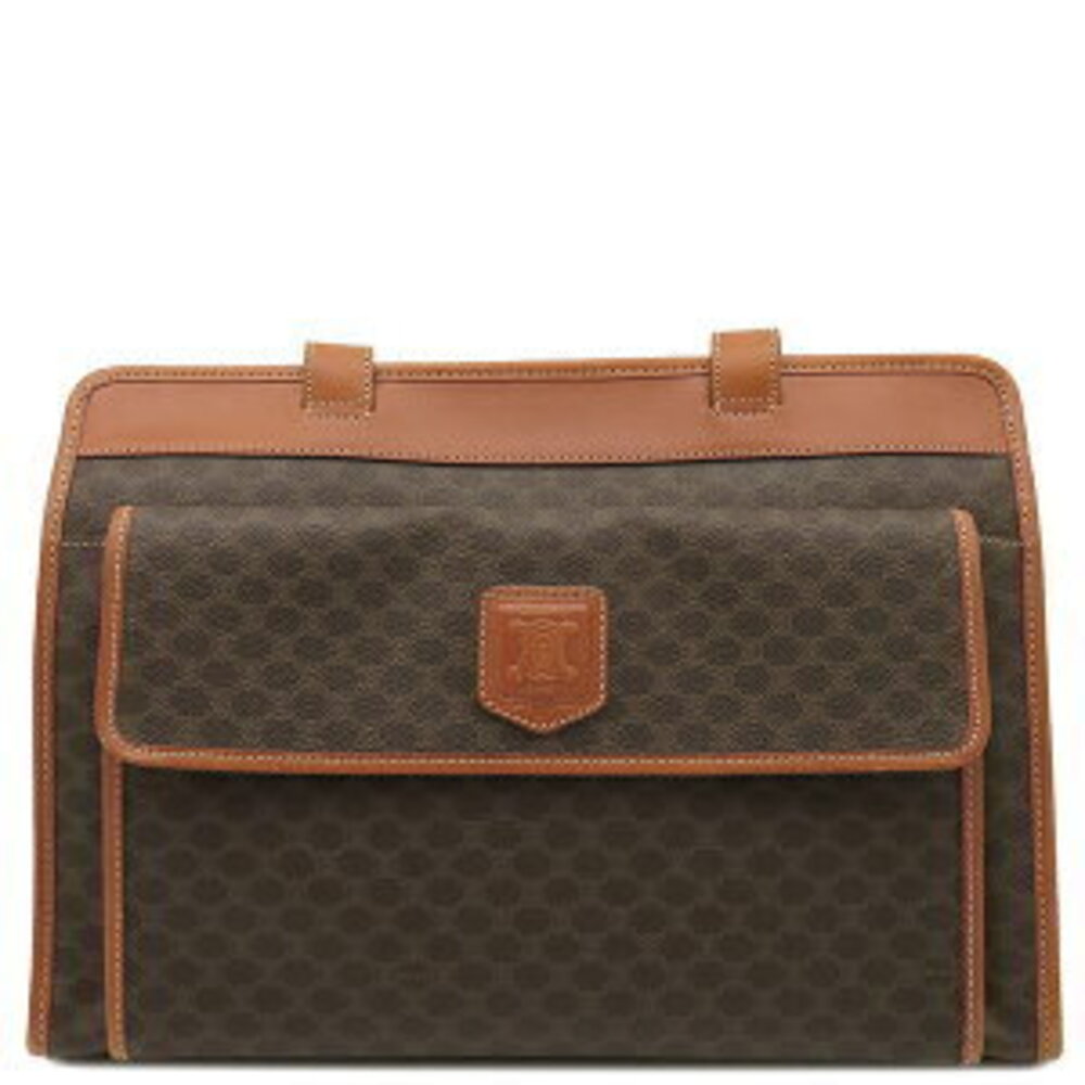 Celine Macadam Brown Tote Leather Bag - Picture 2 of 9
